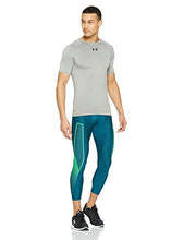 Load image into Gallery viewer, Under Armour Men's HeatGear Armour Graphic ¾ Leggings, Tourmaline Teal (716)/Arena Green, XX-Large
