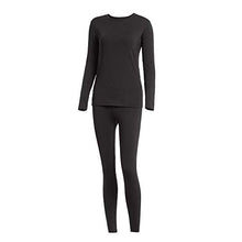 Load image into Gallery viewer, MANCYFIT Thermal Underwear for Women Long Johns Set Fleece Lined Ultra Soft Black X-Large
