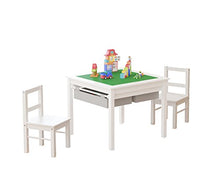 Load image into Gallery viewer, UTEX 2-in-1 Kids Multi Activity Table and 2 Chairs Set with Storage (White)
