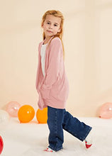 Load image into Gallery viewer, Girls Cute Long Sleeve Duster Cardigans Kids Casual Plain Soft Knit Jackets Cover Up Wrap Tops Outwear with Pockets
