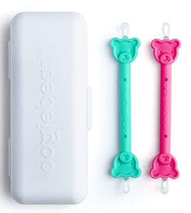 oogiebear - Nose and Ear Gadget. Safe, Easy Nasal Booger and Ear Cleaner for Newborns and Infants. Dual Earwax and Snot Remover. Aspirator Alternative - 2 Pack with case - Raspberry and Seafoam