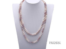 Load image into Gallery viewer, JYX AA + Pearl Long Necklace Classical 8-9mm Multi Color Natural Freshwater Cultured Pearl Sweater Necklace 47&quot;
