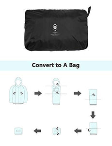 Little Donkey Andy Women's Waterproof Cycling Bike Jacket with Hood, Running Rain Jacket, Windbreaker, Ultralight Packable Black Size L