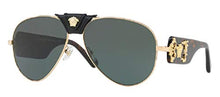 Load image into Gallery viewer, Versace VE2150Q 100271 62M Gold/Grey Green Pilot Sunglasses For Men For Women+FREE Complimentary Eyewear Care Kit
