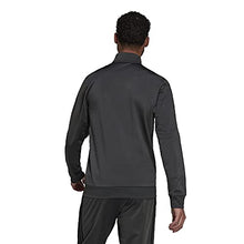 Load image into Gallery viewer, adidas Men's Essentials Warm-Up 3-Stripes Track Top, Dark Grey Heather/Black, Medium
