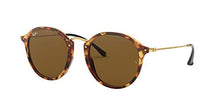 Load image into Gallery viewer, Ray-Ban RB2447 Fleck Round Sunglasses, Spotted Brown Havana/Brown, 49 mm
