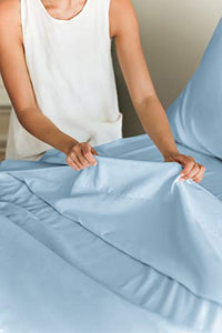 Queen Size Sheet Set - 6 Piece Set - Hotel Luxury Bed Sheets - Extra Soft - Deep Pockets - Easy Fit - Breathable & Cooling Sheets - Comfy - Light Blue Bed Sheets - Baby Blue - Queens Sheets - 6 PC