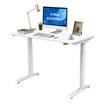 Load image into Gallery viewer, Flexispot Standing Desk Electric Quick Install Height Adjustable Desk 48 x 24 Inches Whole-Piece Desk Board (White Frame + 48&quot; White Top)
