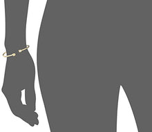 Load image into Gallery viewer, 1928 Jewelry 14K Gold-Dipped Initial &quot;D&quot; and Clear Crystal Accent C-Cuff Bracelet
