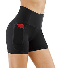 Load image into Gallery viewer, THE GYM PEOPLE High Waist Yoga Shorts for Women Tummy Control Fitness Athletic Workout Running Shorts with Deep Pockets (Medium, Light Green)
