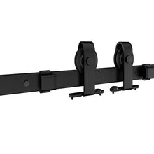 Load image into Gallery viewer, JUBEST 36in x 84in Glass Barn Door, Clear Tempered Glass Carbon Steel Pre Drilled Frame Sliding Barn Door Panel with 6FT Hardware Kit and Soft Close
