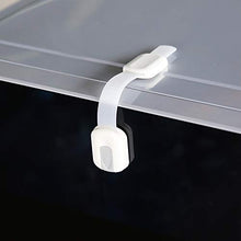 Load image into Gallery viewer, 12 Pack Vmaisi Multi-Use Adhesive Straps Locks - Childproofing Baby Proofing Cabinet Latches for Drawers, Fridge, Dishwasher, Toilet Seat, Cupboard, Oven,Trash Can, No Drilling (White) (12)
