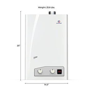 Eccotemp FVI12-LP Liquid Propane Gas Tankless Water Heaters, White