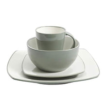 Load image into Gallery viewer, Gibson Soho Lounge Dinnerware set, Square, Celadon
