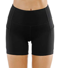 Load image into Gallery viewer, THE GYM PEOPLE High Waist Yoga Shorts for Women Tummy Control Fitness Athletic Workout Running Shorts with Deep Pockets (Medium, Light Green)
