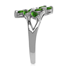 Load image into Gallery viewer, Silvershake Genuine Chrome Diopside 925 Sterling Silver Leaf Inspired Ring Size 7
