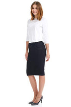 Load image into Gallery viewer, ESTEEZ Denim Pencil Skirt for Women Jean Knee Length Beverly Hills Black 8
