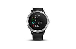 Garmin 010-01769-01 Vivoactive 3, GPS Smartwatch with Contactless Payments and Built-In Sports Apps, Black with Silver Hardware