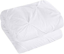 Load image into Gallery viewer, Chic Home 10 Piece Hannah Pinch Pleated, ruffled and pleated complete Queen Bed In a Bag Comforter Set White With sheet set
