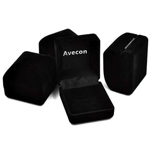 AVECON Women's 925 Sterling Silver Round Cut White CZ Solitaire Engagement Rings Band Size 6