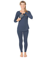 Load image into Gallery viewer, Kindred Bravely Jane Nursing Pajama Set | Nursing Pajamas for Breastfeeding (Slate Blue, Small)
