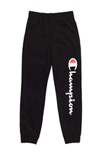 Load image into Gallery viewer, Champion Boys Sweatpant Heritage Collection Slim Fit Brushed Fleece Big and Little Boys Kids (X-Large, Black Script)
