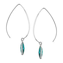 Load image into Gallery viewer, Silpada &#39;Oasis&#39; Compressed Turquoise Wire Drop Earrings in Sterling Silver
