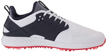 Load image into Gallery viewer, Puma Golf Men's Ignite Pwradapt Caged Golf Shoe, Puma White-Puma Silver-Peacoat, 10.5 M US
