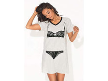 Load image into Gallery viewer, Smart &amp; Sexy Women's V-Neck Oversized Sleep Shirt, Light Heather Grey/Black Hue, L
