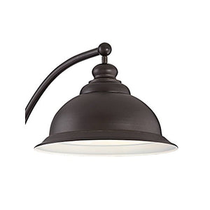 Wyatt II Farmhouse Arc Floor Lamp Dark Bronze Metal Shade Step Switch for Living Room Reading Bedroom Office - Franklin Iron Works