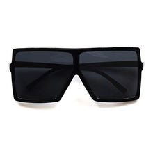Load image into Gallery viewer, JUSLINK Oversized Sunglasses for Women Men, Square Flat Top Fashion Shades (Black)
