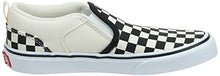 Load image into Gallery viewer, Vans' Boys' Asher Checkered Slip On Sneaker Blk/NAT 6 Medium US
