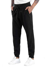Load image into Gallery viewer, THE GYM PEOPLE Men&#39;s Fleece Joggers Pants with Deep Pockets Athletic Loose-fit Sweatpants for Workout, Running, Training (Small, Fleece Lined-Black)
