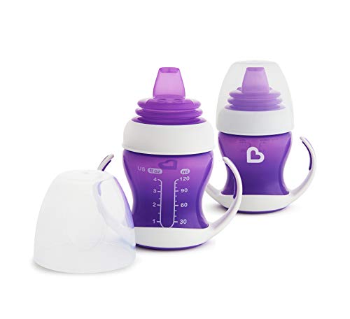 Munchkin 2 Piece Gentle Transition Trainer Cup, 4 Ounce, Purple