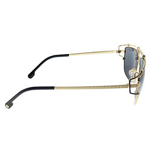 Versace VE 2202 143687 Black and Gold Metal Geometric Sunglasses Grey Lens