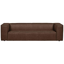 Load image into Gallery viewer, Amazon Brand – Rivet Thomas Genuine Leather Modern Sofa Couch, 101.2"W, Chestnut
