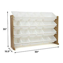 Load image into Gallery viewer, Humble Crew Toy Organizer with 20 Storage Bins, Natural/White
