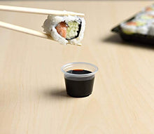 Load image into Gallery viewer, [100 Sets - 1 oz.] Plastic Disposable Portion Cups With Lids, Souffle Cups
