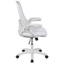 Load image into Gallery viewer, Flash Furniture High Back White Mesh Ergonomic Swivel Office Chair with White Frame and Flip-up Arms
