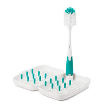 Load image into Gallery viewer, OXO Tot Travel Size Drying Rack with Bottle Brush- Teal

