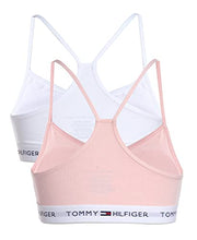Load image into Gallery viewer, Tommy Hilfiger Girl's Crop Bra, Solid Star Crystal Rose-White, 6-7
