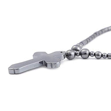 Load image into Gallery viewer, Shop LC Delivering Joy Set of 2 Cross Love Heart Pendant with Hematite Beaded Necklace in Stainless Steel Oxidized Jewelry for Women 20"
