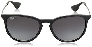 Ray-Ban unisex adult Rb4171 Erika Sunglasses, Black Rubber/Grey Gradient Grey Polarized, 54 mm US