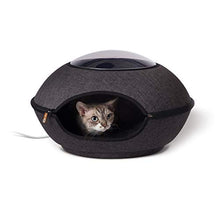 Load image into Gallery viewer, K&amp;H PET PRODUCTS Thermo-Lookout Pod Heated Cat Bed, Gray, 4W, 22" Round
