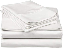Load image into Gallery viewer, True Luxury 1000-Thread-Count 100% Egyptian Cotton Bed Sheets, 4-Pc King White Sheet Set, Single Ply Long-Staple Yarns, Sateen Weave for Kids and Adults, Fits Mattress Upto 18&#39;&#39; Deep Pocket
