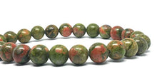Load image into Gallery viewer, ISSUWA Natural Stone 8mm Gemstone Round Beads Women Men Beaded Stretch Bracelet with Box and Meaning Card (Unakite)
