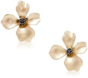 14K Gold Plated Fashion Metal Flower Petals Simple Personality Trend luxury flower with S925 Silver Needle for Women Girl Gifts Valentines/Birthday/Anniversary/Mother’s Day