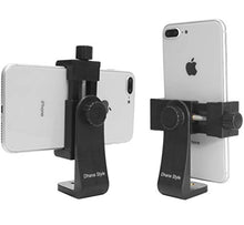 Load image into Gallery viewer, Dhana Style 360 Degree Rotatable Cell Phone Adapter 1/4" Standard Screw Tripod/Monopod Mount Holder Clamp Adjustable Smartphone Bracket Cellphone Clip Attachment
