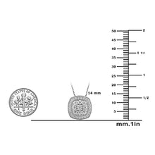 Load image into Gallery viewer, 1/2 Carat Diamond, 925 Sterling Silver Prong Set Round-Cut Diamond Cushion Halo Pendant Necklace (I-J, I2-I3) by La4ve Diamonds| Real Diamond Jewelry for Women| Gift box included
