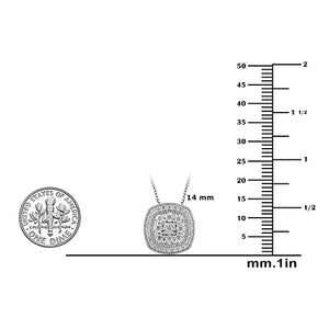 1/2 Carat Diamond, 925 Sterling Silver Prong Set Round-Cut Diamond Cushion Halo Pendant Necklace (I-J, I2-I3) by La4ve Diamonds| Real Diamond Jewelry for Women| Gift box included